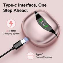 LIFEBEE 无线耳机，适用于健身房，真无线入耳式耳机，带高清立体声，LED 充电盒，内置麦克风，男女款运动耳机