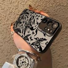 Funda para teléfono, diseño de graffiti de mariposa negra, compatible con S25, S24, S23, S22, S21, S20 FE Ultra Plus 4G y 5G, con cubierta trasera mate que proporciona protección caídas. - Colores mixtos - Ver 7
