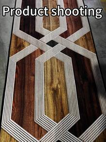 1pc Brown Geometric Vintage Print Runner Mat, Plush Rug Carpet, Soft Comfy Doormat, Vibrant Colors, Home Decor, Suitable For Living Room, Hallway, Bedroom, Kitchen, Entryway, Indoor, Durable & Easy Clean, Bedroom Decor, Home Decoration, Room Decor, Outdoor Mat, Garden Rug, Living Room Carpet