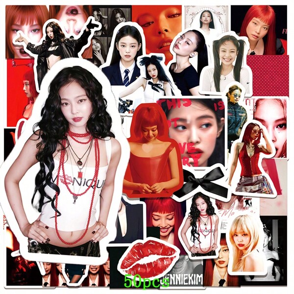 pokemon 50pcs BLA CKPINK Kpop Jennie Ruby Sticker Pack |40PCS/52PCS/100pcsStickers– Fan Collectibles,(JENNIE),(LISA),(JISOO),(ROSIE),<RUBY>,<LIKE JENNIE>,<NEW WOMEN>,<I LOVE ROSIE>,<AMORTAGE> Cute Korean Idol Merch | Waterproof Journal Decoration Stickers | DIY Stationery Set