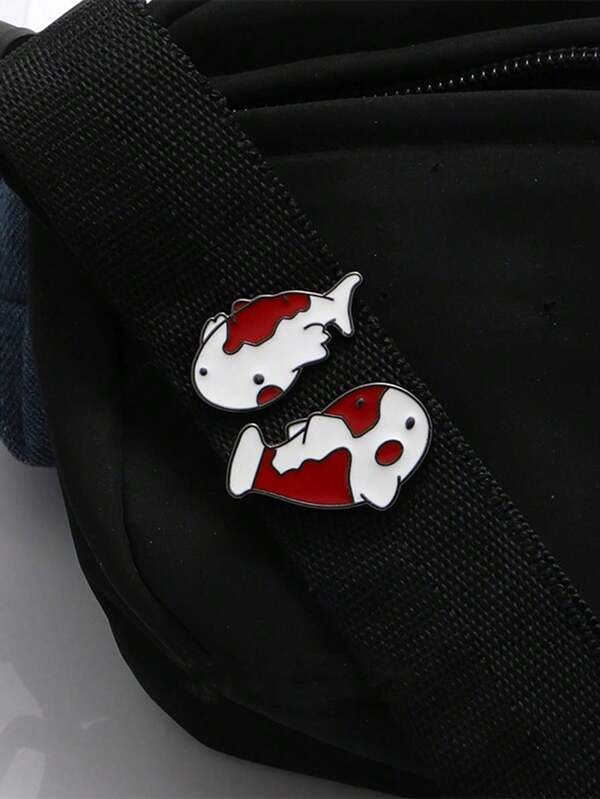 1 Peça Broche Criativo de Metal com Padrão de Animal em Forma de Carpa Fofa e Sortuda, Pequeno e Portátil, Decoração de Bolsa, Pino de Roupa de Casal, Decoração Requintada