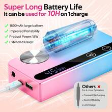 45000RPM 美甲钻机 电动便携式指甲锉 可充电指甲打磨机 适用于凝胶指甲抛光 适用于家庭美甲沙龙