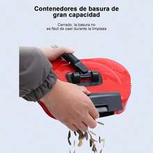 2 piezas de barredora de empuje manual, aspiradora, máquina de fregado todo en uno, combinación de escoba y recogedor, fregona, barredora mágica, barredora doméstica multifuncional de mano - Rojo - Ver 4