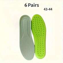 6 Pairs Of Men's And Women's Green Sports Insoles - Made Of Soft And Comfortable Materials, Suitable For Outdoor Activities, Daily Wear And Sports Use, Protecting The Soles Of The Feet