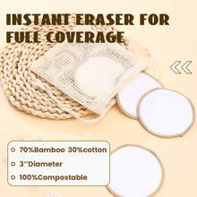 BATENG 5/10/20Pcs Reusable Makeup Remover Pads – Natural Facial Cleansing Sheets, Bamboo Rounds, Gentle Exfoliating Scrub, Deep Cleansing Makeup Removal Sponge, Neutral Plant Fragrance-Free Skin Care Tools For Men And Women, Quick Makeup Removal For All Skin Types, Includes Washable Bag For Laundry & Storage