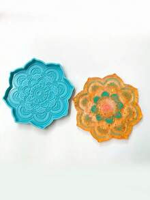 1pc Blue Mandala Silicone Mold, & Tool - Blue - View 5