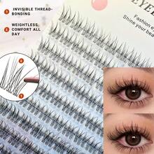 3PCS Easy Apply Princess/ Fish Tail False Eyelashes Kit - Voluminous & Fluffy Lashes For Beginners, Natural Crisscross Wispy Effect, Dramatic Cartoon Style, Reusable - C - 查看 3