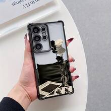 Funda de Teléfono Graffiti Rosa Blanca Adecuada para 25/S24/S23/S22 FE Ultra Plus 4G/5G Cubierta Protectora Transparente de Gel Suave a Prueba de Golpes - Colores mixtos - Ver 7