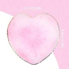 Nail Palette Agate Imitation Nail Blend Palette Nail Polish Color Blend Board Gold Edged Nail Holder Display Board Heart Shaped Cosmetic Blend Tool - 粉色 - 查看 5