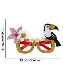1/8pcs Random Color Party Glasses Beach Dance Decoration Funny Photo Props Flamingo Coconut Tree Eyeglass Frames Thanksgiving, Christmas, Birthday Creative Gifts, Halloween Decoration