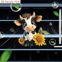 Decoración de clip para rejilla de ventilación de coche con girasol plano 2D - Clip de rejilla de acrílico con almohadilla de fragancia comprimida, se ajusta a la mayoría de los vehículos, accesorio interior de coche, ambientador, idea de regalo creativa, decoración de vehículo | Diseño de girasol | Diseño detallado, plano 2D - Unitalla - Ver 14