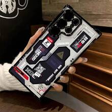 Funda de Teléfono Estilo Graffiti Mecha para Samsung S25 S24 S23 S22 S21 FE Ultra Plus 4G 5G, Resistente a Impactos, Transparente, Cubierta Trasera Suave - Colores mixtos - Ver 4