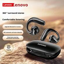 Lenovo Bluetooth-Headset TC3402 offener Ohrbügel-Stil nicht im Ohr Knochenleitungskonzept gerichtete Schallübertragung ENC-Rauschunterdrückung + 40 Stunden Akkulaufzeit Sport Laufen/Pendeln Spiel universell schwarz