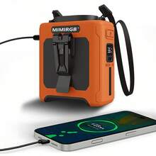 1 件 4 英寸便携式腰夹风扇户外照明运动风扇 6000mAh 可充电电池 40 小时工作时间可用作应急移动电源腰部便携式长效 USB 充电风扇多功能风扇跑步锻炼使用（橙色/军绿色/灰色） - 彩色 - 查看 3