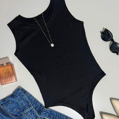 Body Regata Feminino Verão Primavera Canelado Premium