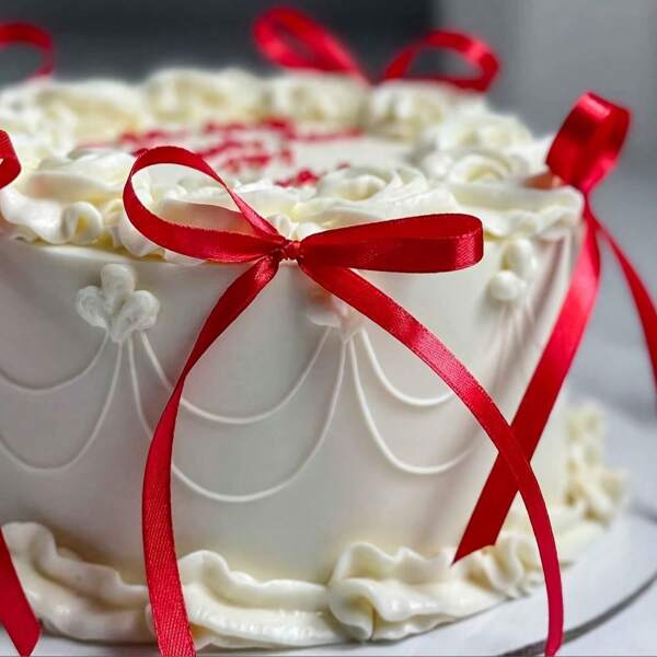 10 pezzi di decorazioni eleganti a fiocco per torte, rosso/nero/rosa, per decorazioni di torte per la Festa della Mamma, San Valentino, anniversari, matrimoni, feste e altre celebrazioni