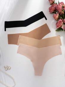 5 sztuk damskich bezszwowych niewidocznych seksownych wygodnych majtek typu T, szybkoschnące sportowe stringi