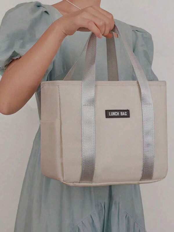 1pc Insulated Bento Bag, Lunch Box Bag, Large-Capacity Insulated Bento Bag, Student Meal Bag, Waterproof And Oil-Proof, Office Worker Meal Bag, Thickened Aluminum Foil Bag, Waterproof Meal Bag, Meal Bag, Bento Bag, Oxford Cloth Insulated Bag, Work Takeout Packing Bag, Lunch And Picnic Preservation Insulated Bag, Ice Bag