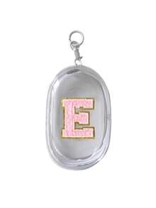 1PC Portable Mini Transparent Zipper Storage Bag, Embroidered Letters A-Z On Pink Towels, Compact Multifunctional Storage Device, Headphone And Charger Case With Keychain, Transparent Travel Accessories, Exquisite And Compact, Suitable For Storing Small Items, Data Cable Storage Bag, Bracelet Bag, Accessory Storage Bag, Very Suitable For Giving Gifts To Female Friendscable Organizer - Multicolor - View 14