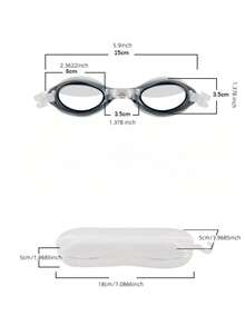 防水泳镜，通用成人硅胶泳镜，平面镜片，多种颜色可选。成人布泳帽，涤纶，男女通用，大号泳帽 - 彩色 - 查看 9