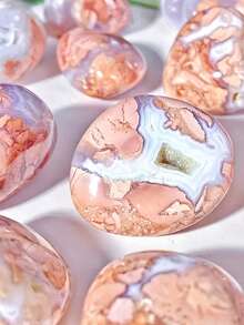 30g/50g/100g Pink Agate Natural Tumbled Crystal, Sakura Agate Natural Crystals Quartz Minerals, Table Decoration,Very Beautiful Pink Stone, DIY Decorative Stone, Best Gift For Her - Pink - View 8