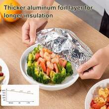 50 个铝箔食物罩，可拉伸隔热盖，用于保持食物新鲜，密封剩余容器、锅碗瓢盆，耐热餐桌保温铝箔罩 - 彩色 - 查看 5