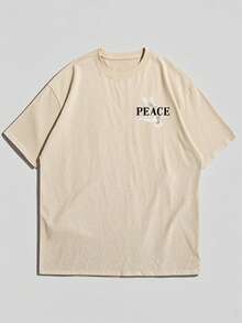Men's Short Sleeve T-Shirt With Unique Pigeon Slogan Graphic, Comfortable Breathable Fabric, Suitable For Summer, Leading Fashion - Apricot - View 8