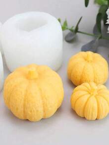 SikeSike Pumpkin Candle Holder Silicone Mold, Maple Leaf Silicone Mold, 3D Pumpkin Silicone Mold, Suitable For Epoxy Resin Casting, Thanksgiving DIY Art Gift Home Decor - White - View 3