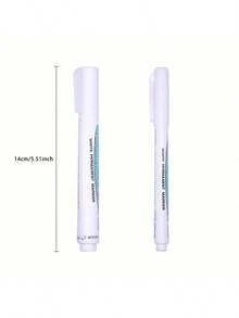 2/4 件白色永久性油漆记号笔套装，1 毫米尖头和 2 毫米尖头，防水笔，适用于木材、岩石、塑料、皮革、玻璃、石头、金属、帆布、艺术用品、绘画用品 - 白色 - 查看 2