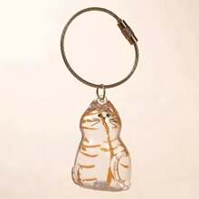 1pc Transparent Cat Hair Capsule Pendant, Pet Hair Souvenir Keychain, Suitable For Cat Lovers, Bag Ornaments Or Room Decoration Display