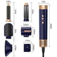 UKLISS 7-in-1 Brushless High Speed Motor Multi-functional Hot Air Comb Hair Dryer Straight & Curly Hair Styler