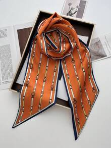 1条女士马车印花时尚真丝围巾/头巾，是提升整体造型的理想之选。 - 彩色 - 查看 2