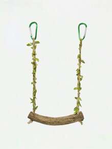 1pc Parrot Swing Toy, Peony Mystical Phoenix Sunflower Climbing Interactive Swing, Anti-Bite And Claw-Grinding Wooden Birdcage Accessories, Random Color