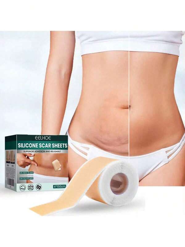 Cinta de silicona para cicatrices, lámina de silicona autoadhesiva para cicatrices - Rollo de cinta para cicatrices de 1.57*59 pulgadas, cinta de silicona para cicatrices, cinta para cicatrices postoperatorias, reutilizable, profesional