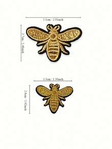 10个/包金色蜜蜂卡通昆虫缝纫装饰补丁 - 黑色 - 查看 9
