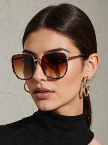 1 buc femei multicolor leopard cupru geometric ramă completă delicată vintage business casual femei la modă ochelari de vedere pentru ținută de birou, ținute de vacanță, ieșiri în familie, accesorii ținute de întâlniri formă pătrată nuanțe