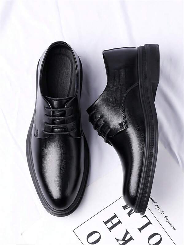 Plus Size Men Business Casual Oxfords, New Glossy Leather British Style Formal Driving Loafers