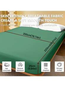 1 chiếc ga trải giường vừa vặn, siêu mềm, màu trơn, nhẹ như mây, độ sâu 9,84 inch/25cm, phù hợp với mọi kích cỡ giường - đơn, đôi, cỡ Queen, cỡ King, rất cần thiết cho gia đình và ký túc xá. - sâu bạc hà - Xem 8