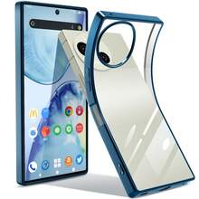 Aouduo Yomi AQUOS R10 AQUOS R9 ケース クリア 透明 TPU 薄型 軽量 耐衝撃 SH-51F SH-51E SH-M28 アクオス アール10 アール9 メッキ加工 ソフト 人気 保護カバー - ブルー - チェックする 1
