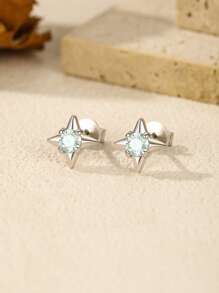 MODIAN Pendientes de aro de plata de ley 925 con moissanita de color D y claridad para mujer, joyería fina elegante para fiesta