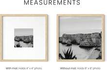 Square Picture Frames - 8x8 Set Of 25, Wooden Frames With Mat, Beige Oak Finish - 薄荷藍 - 查看 8