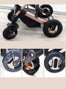 1pc - You Need To Purchase 4pcs Or 6pcs, Baby Stroller Wheel Covers, To Prevent Dirtying The Floor When, The Wheels Can Still Roll With The Covers On (Style And Lining Color Sent Randomly) - Multicolor - View 3