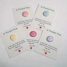 1/2/5/10 Pcs Cute Cartoon Smiling Face Hug Greeting Cards, Resin Smiling Face Refueling Cards, Inspirational Gifts For Family, Friends, And Colleagues, Special Birthdays, Weddings, Parties, Valentine's Day Gifts, Hug Tokens, Encouragement Cards, Home Decoration Love Cards, Repentance Gifts, Gift Decorations, And Encouragement Cards - Multicolor - View 9