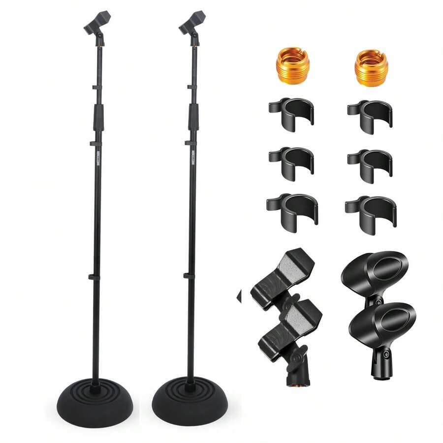 5 CORE 5Core Mic Stand Pair Floor Adjustable Pedest - Black - View 1