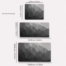 1pc 20*24cm/30*60cm/40*70cm Black & Gray Geometric Minimalist Mouse Pad, Non-Slip Gaming/Work Mouse Mat, Desk Protector Suitable For Students, Leisure Gaming, Office Work, Desktop Accessories,For School Supplies,Back To School Gaming Mouse Pad - Dark Grey - View 6