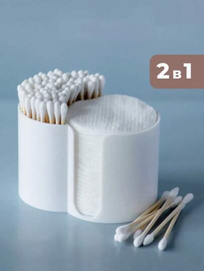 Cotton Swab Box Bathroom Storage Rack, Plastic Acrylic Canister To Organize Cotton Pads, Toothpicks, Hair Clips, Etc.