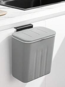 1pc Wall-Mounted Sliding Lid Trash Can With Sealed Lid, Waste Bin, Garbage Storage Box, Bathroom Side Storage Bucket, Home Organization, Flip Lid/Slide Lid, Suitable For Kitchen, Bathroom, Living Room, Comes With Hook