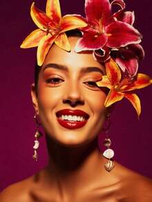 1 件夏季花朵时尚优雅发夹鳄鱼发夹、百合花假花头饰、假日风格侧夹刘海夹、发饰、爪夹、发夹、发夹、发夹、发夹、学校用品