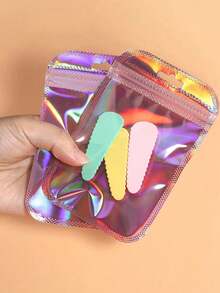 100pcs Resealable Jewelry Bags, Gradient Color Jewelry Storage Bags, Jewelry Dust-Proof And Anti-Oxidation Bags, Hidden Zipper Jewelry Bags, Suitable For Earrings, Rings, Pendants, Trinkets, Etc. Holiday Gifts.