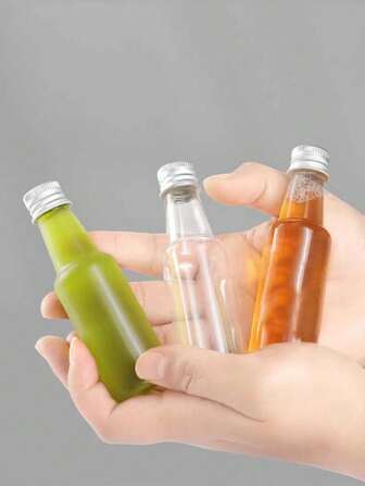 10pcs Mini Plastic Bottles For Liquid Dispenser, Tiny Cocktail Concentrate Bottle